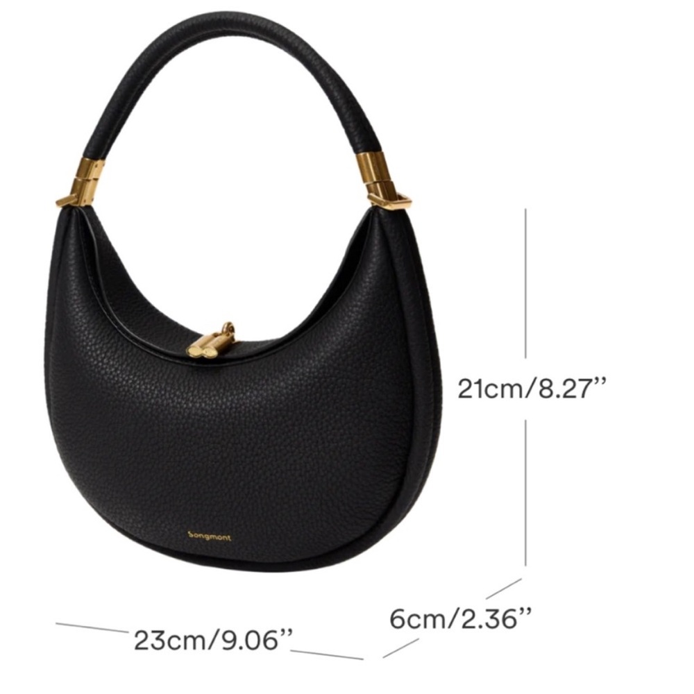 Songmont Black Leather Hobo Bag - Picture 3 of 7